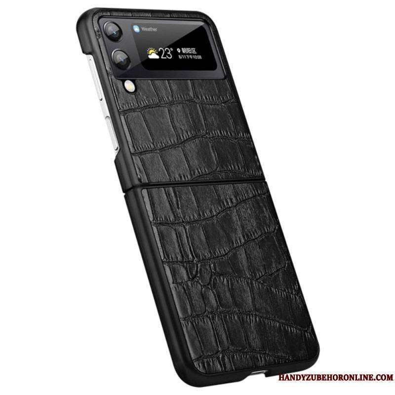 Coque Samsung Galaxy Z Flip 3 5G Véritable cuir Texture Crocodile