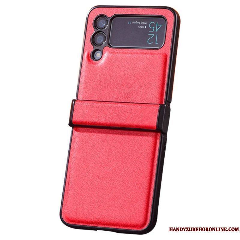 Coque Samsung Galaxy Z Flip 4 5G Effet Cuir avec Charnière