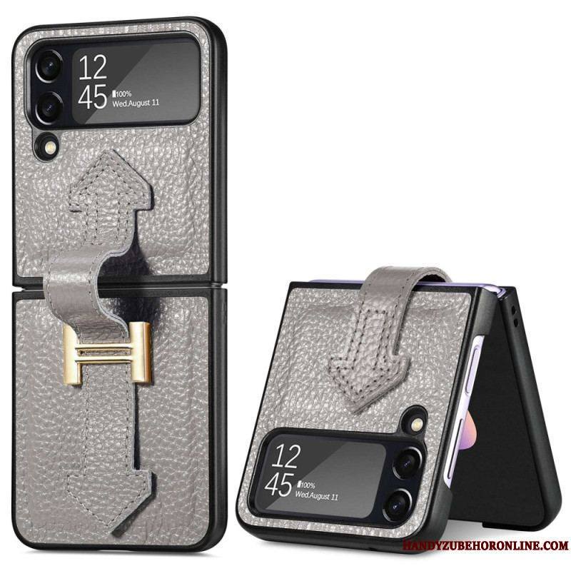 Coque Samsung Galaxy Z Flip 4 Cuir et Breloques