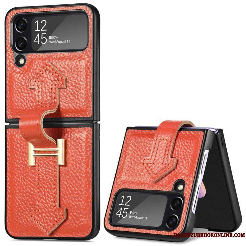 Coque Samsung Galaxy Z Flip 4 Cuir et Breloques