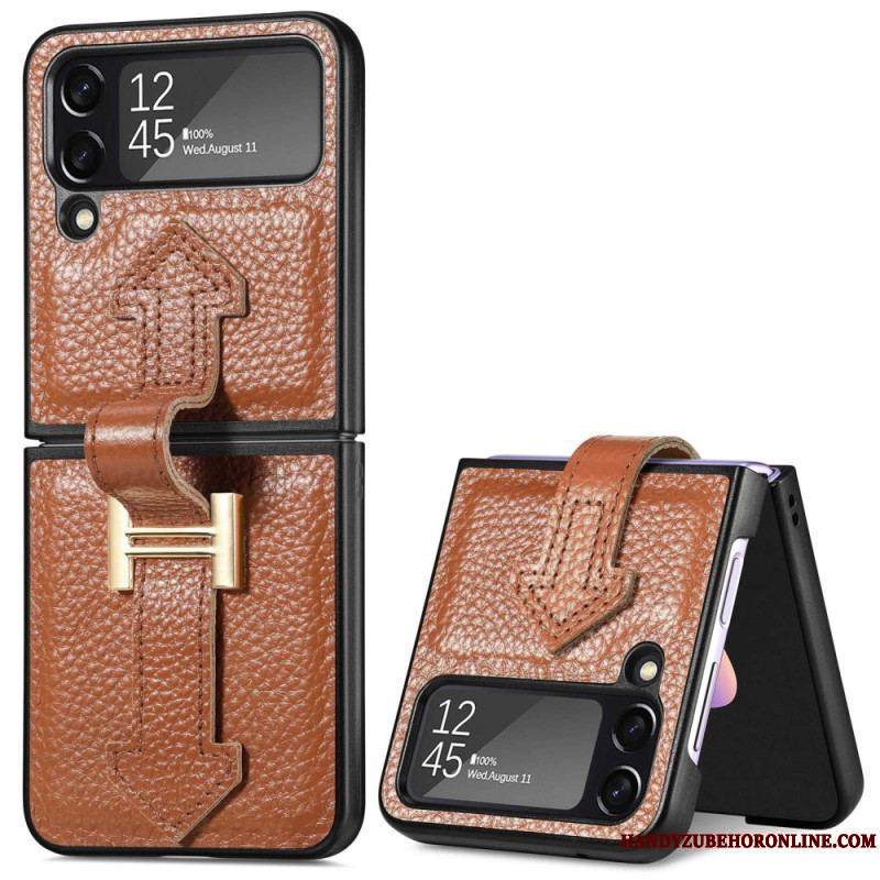 Coque Samsung Galaxy Z Flip 4 Cuir et Breloques