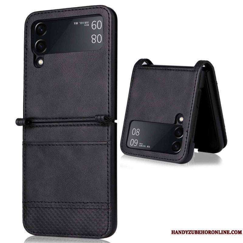 Coque Samsung Galaxy Z Flip 4 Style Cuir Vintage Porte-Carte