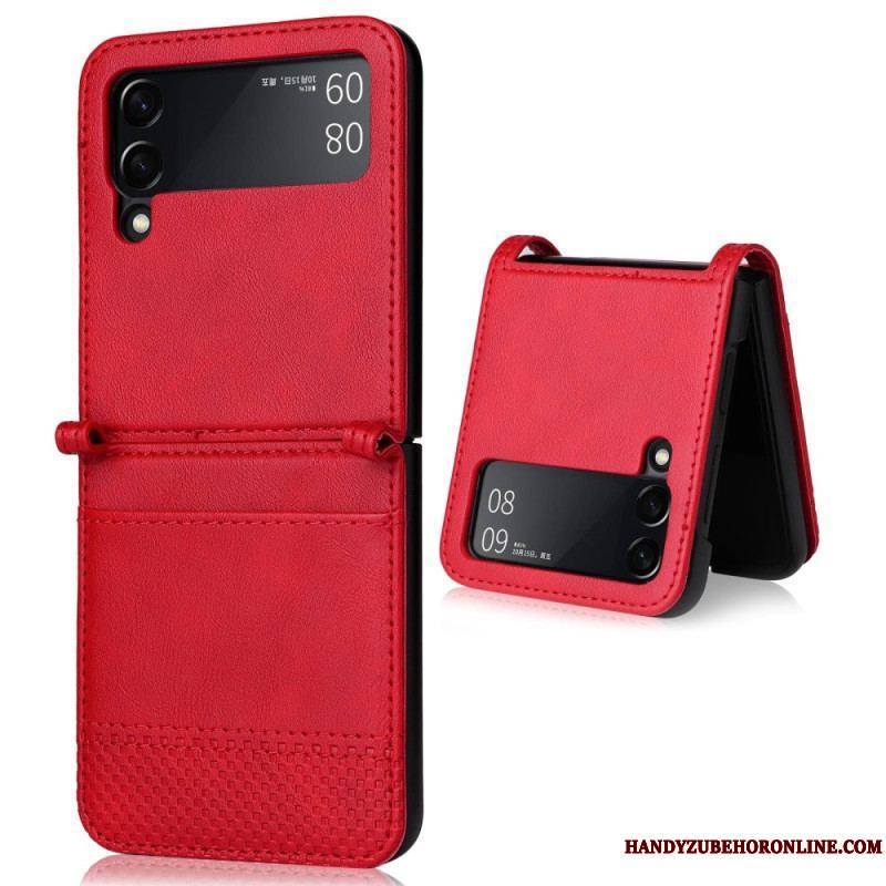 Coque Samsung Galaxy Z Flip 4 Style Cuir Vintage Porte-Carte