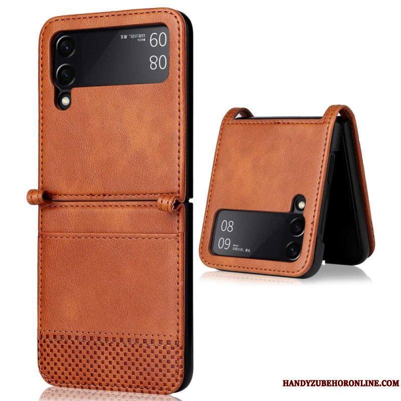 Coque Samsung Galaxy Z Flip 4 Style Cuir Vintage Porte-Carte