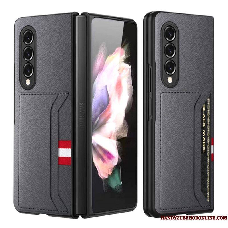 Coque Samsung Galaxy Z Fold 3 5G Cuir Litchi Double Porte-Cartes