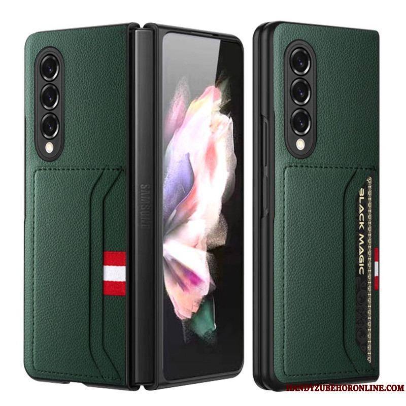 Coque Samsung Galaxy Z Fold 3 5G Cuir Litchi Double Porte-Cartes