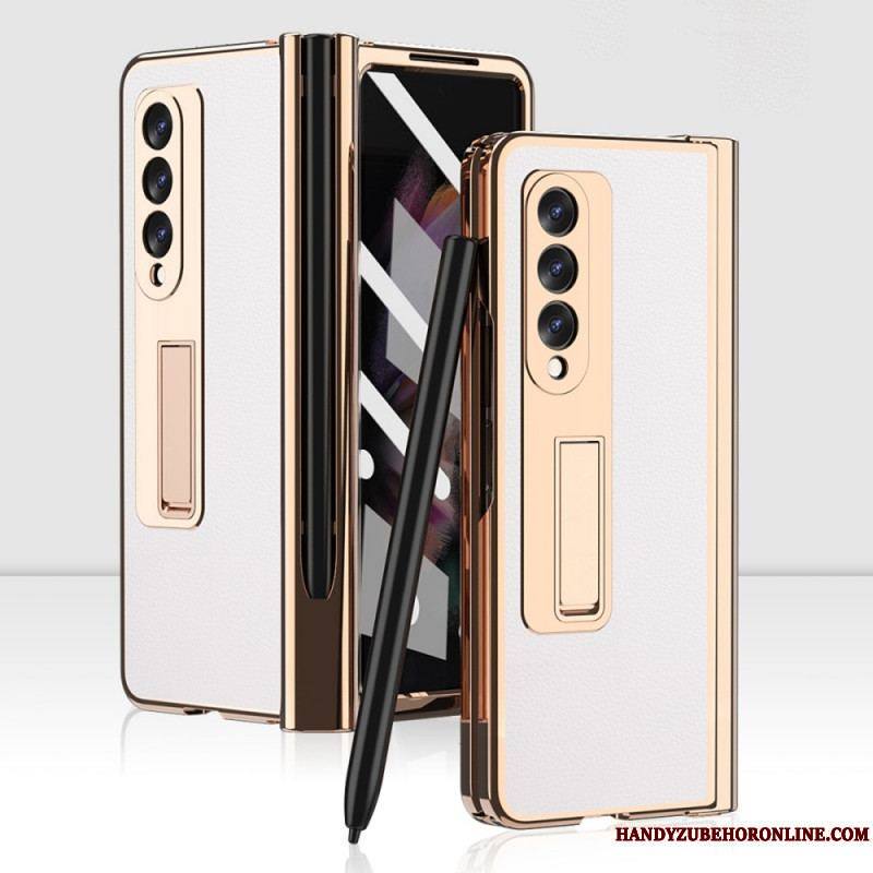 Coque Samsung Galaxy Z Fold 3 5G Cuir Litchi Multi-Fonctions