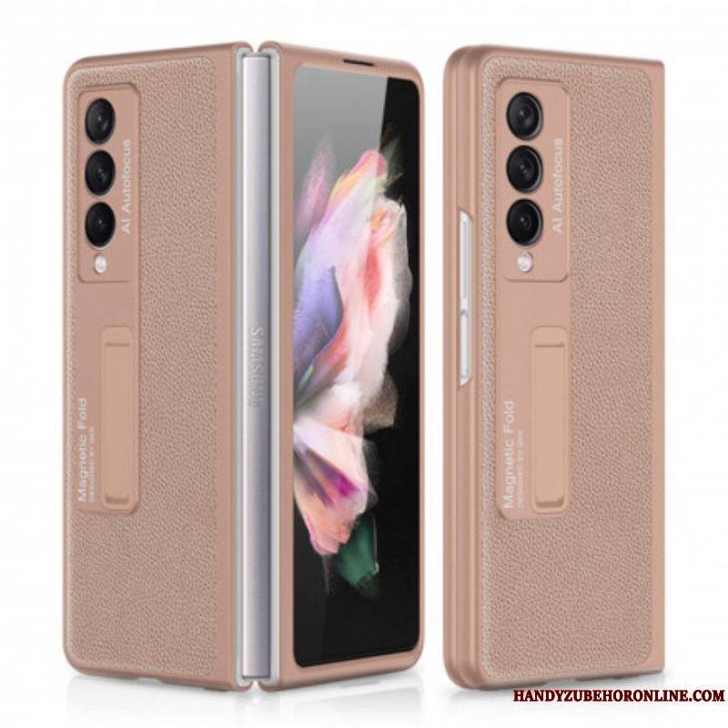 Coque Samsung Galaxy Z Fold 3 5G Cuir Litchi Support GKK