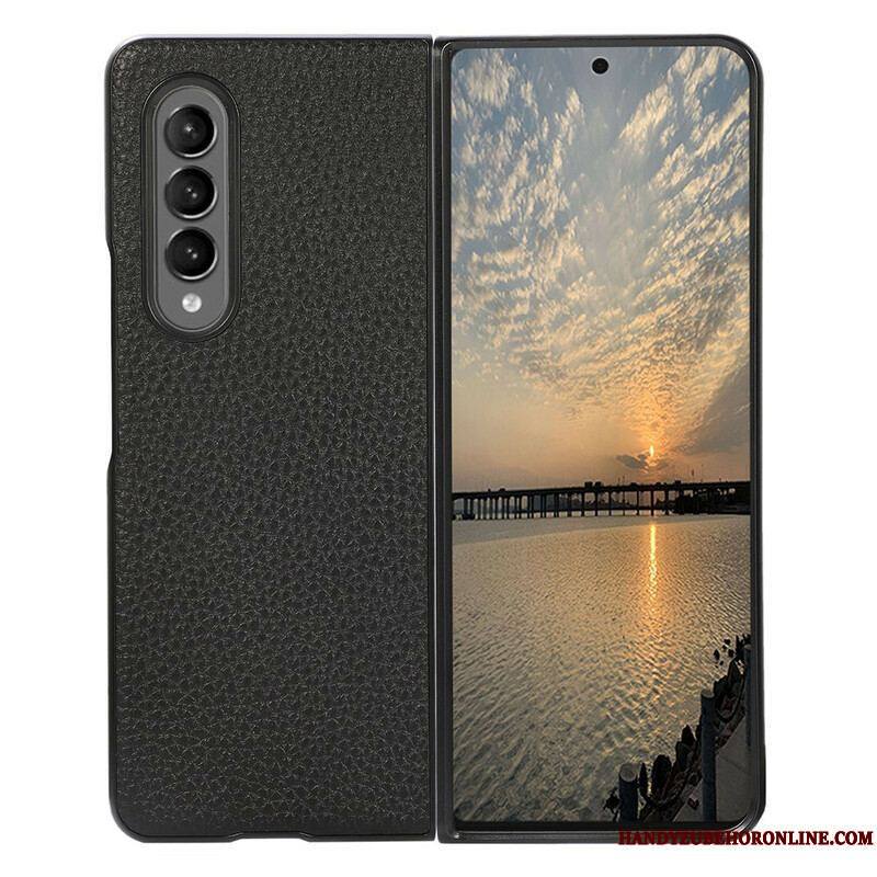 Coque Samsung Galaxy Z Fold 3 5G Cuir Litchi Véritable