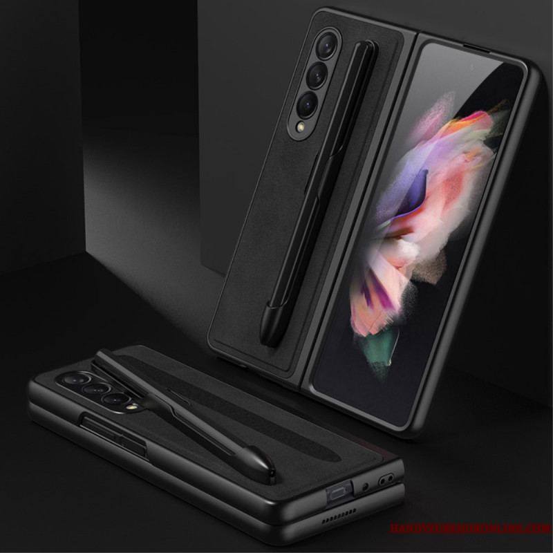 Coque Samsung Galaxy Z Fold 3 5G Effet Cuir Porte-Stylet GKK