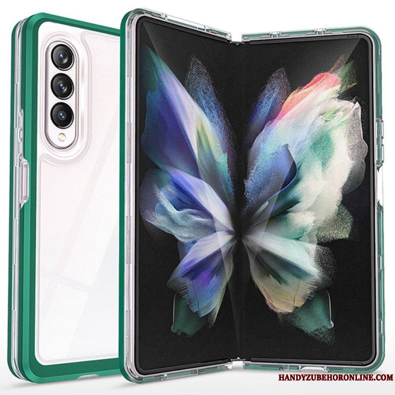 Coque Samsung Galaxy Z Fold 3 5G Hybride Transparente Rebords Colorés