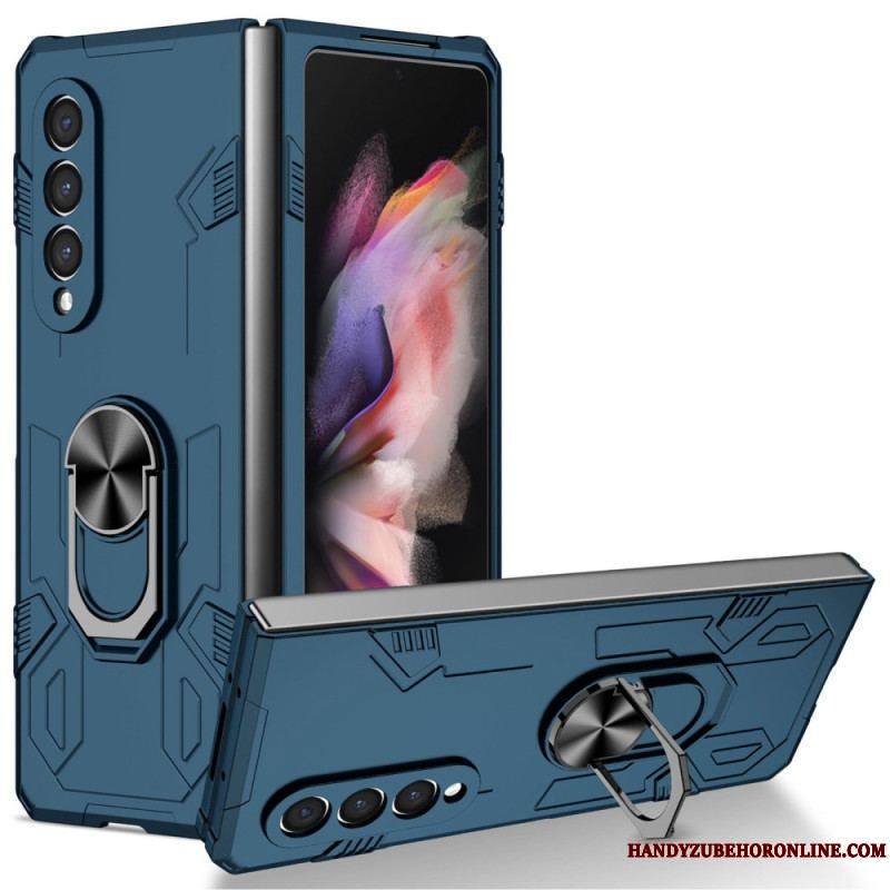 Coque Samsung Galaxy Z Fold 4 Bi-matière et Anneau Rotatif