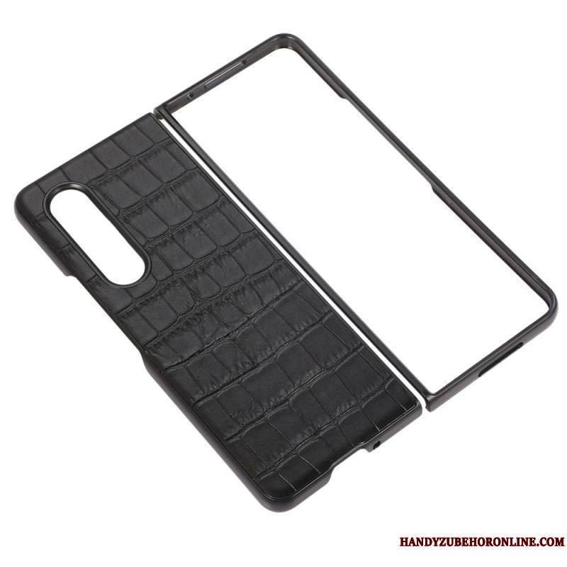 Coque Samsung Galaxy Z Fold 4 Cuir Véritable Crocodile