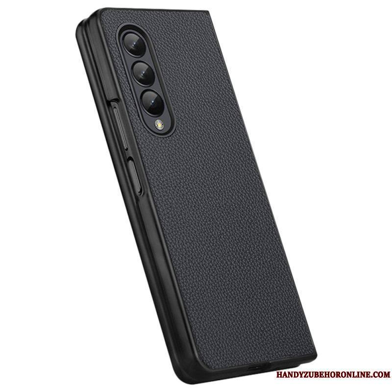 Coque Samsung Galaxy Z Fold 4 Cuir Véritable Litchi