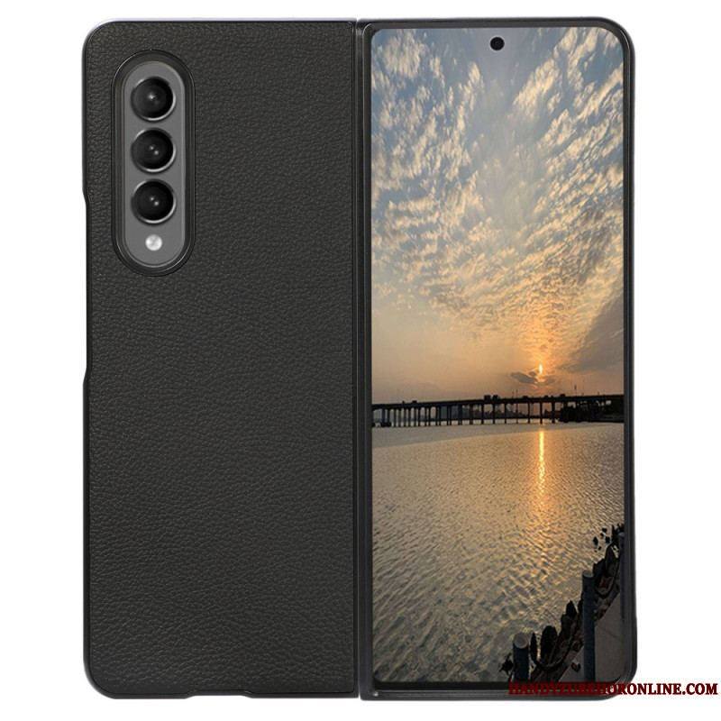 Coque Samsung Galaxy Z Fold 4 Simili Cuir Litchi Effet Rétro