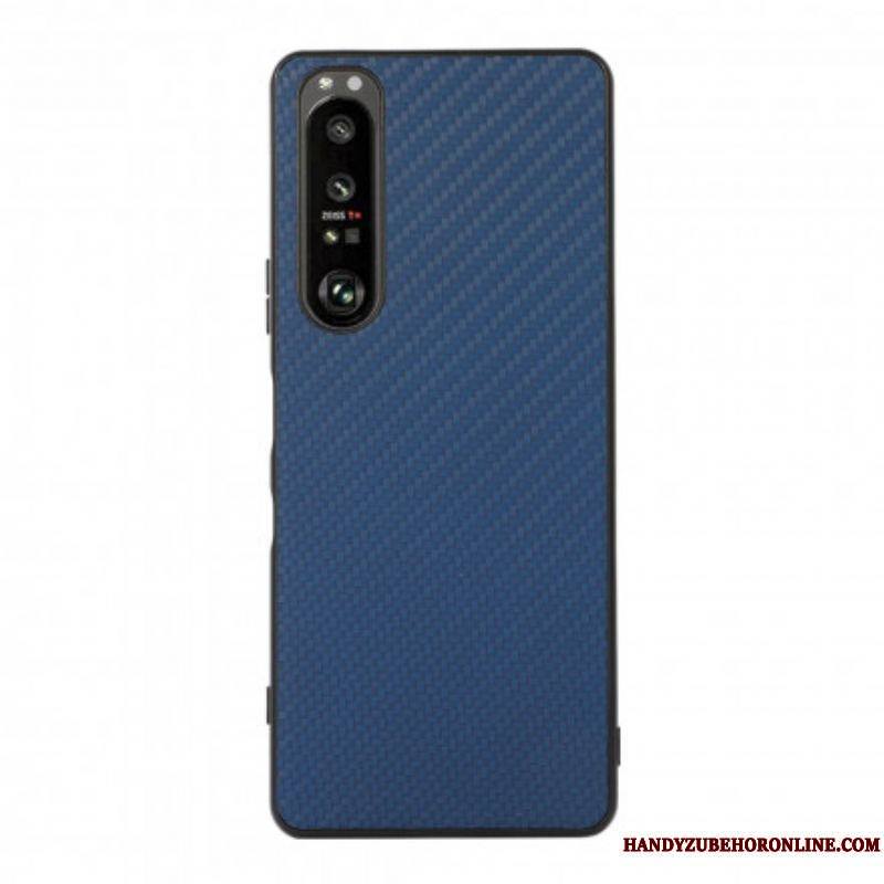 Coque Sony Xperia 1 III Effet Cuir Texture Fibre Carbone