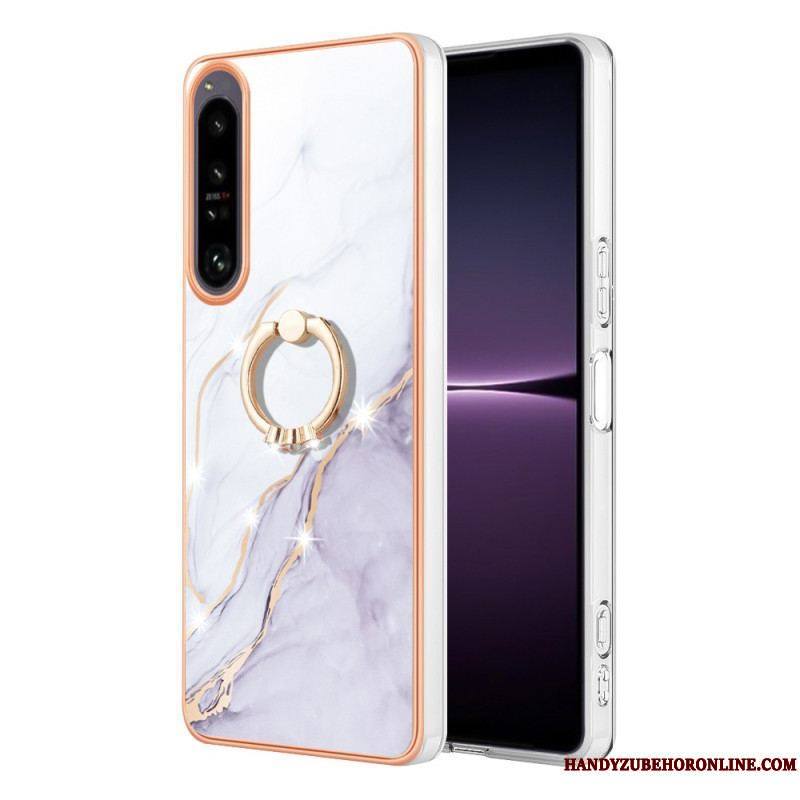 Coque Sony Xperia 1 IV Marbre avec Anneau-Support