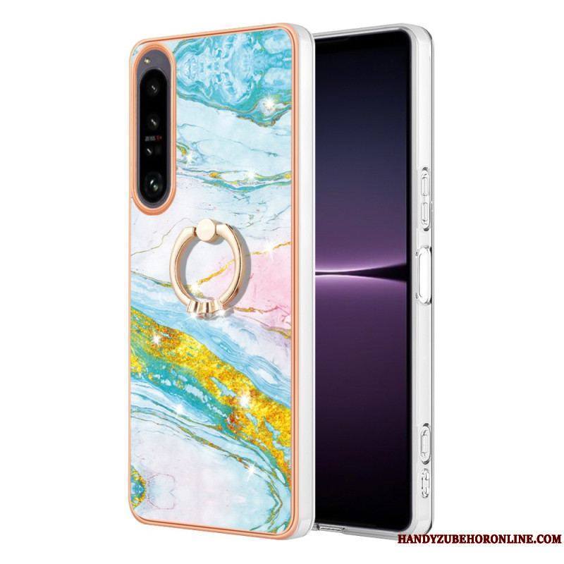 Coque Sony Xperia 1 IV Marbre avec Anneau-Support