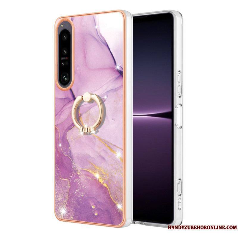 Coque Sony Xperia 1 IV Marbre avec Anneau-Support