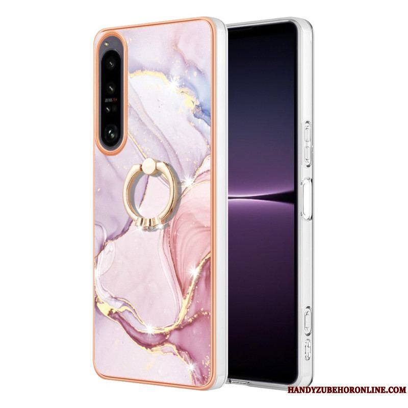 Coque Sony Xperia 1 IV Marbre avec Anneau-Support