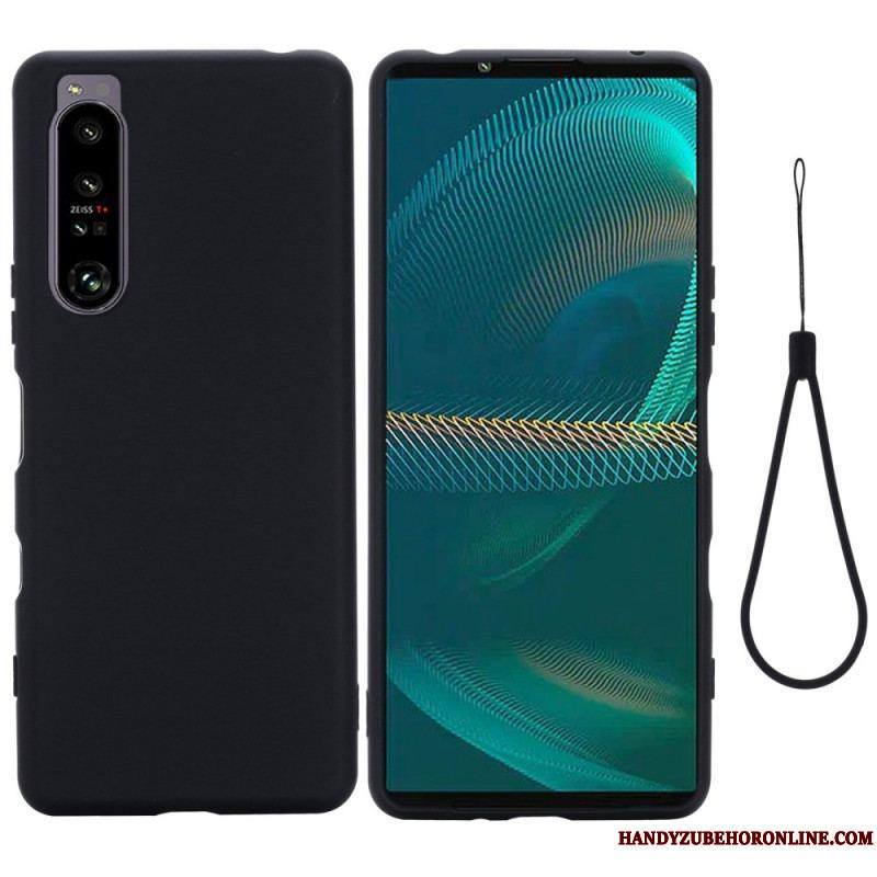 Coque Sony Xperia 1 IV Silicone Liquide à Lanière