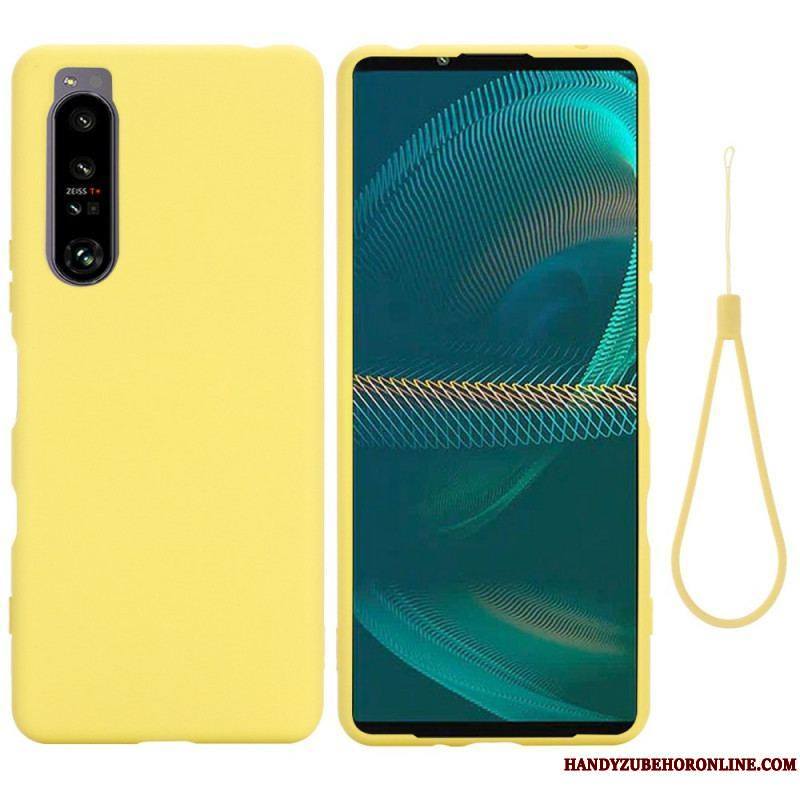 Coque Sony Xperia 1 IV Silicone Liquide à Lanière