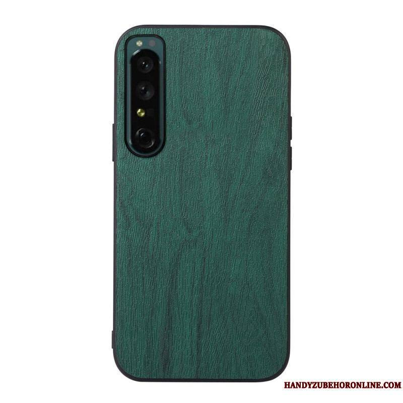 Coque Sony Xperia 1 IV Simili Cuir Texture Bois