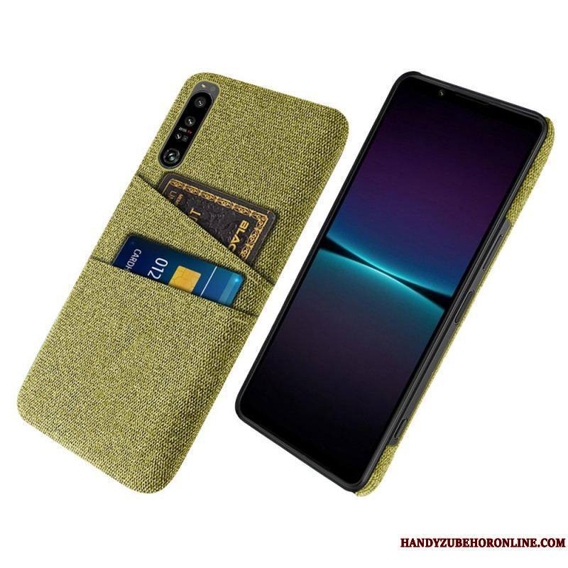 Coque Sony Xperia 1 IV Tissu Porte-Cartes