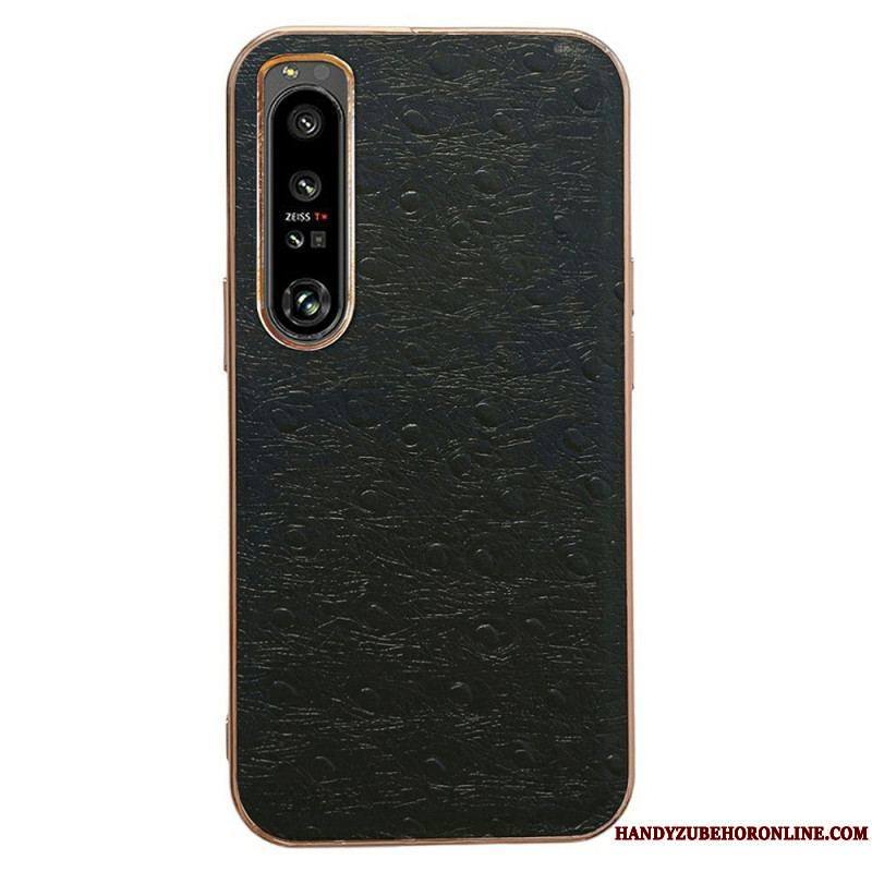 Coque Sony Xperia 1 IV Véritable Cuir Style Autruche