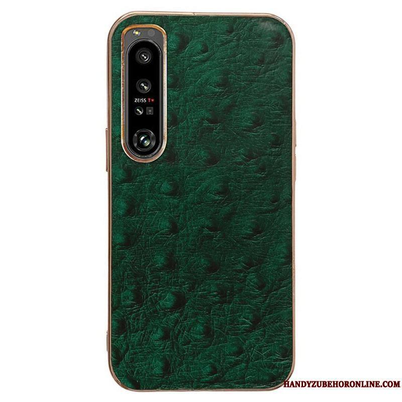 Coque Sony Xperia 1 IV Véritable Cuir Style Autruche