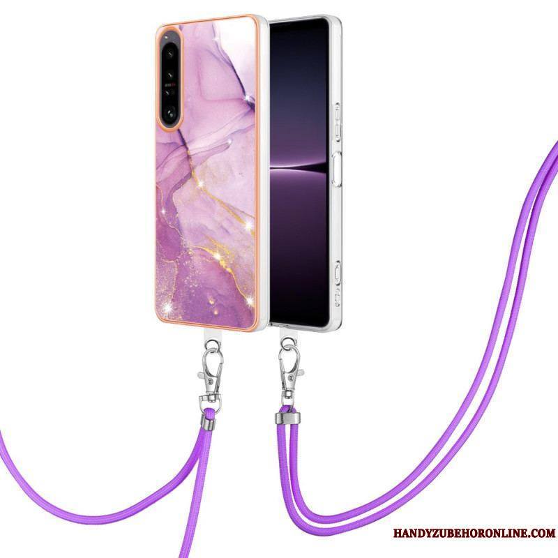 Coque Sony Xperia 1 IV à Cordon Marbre