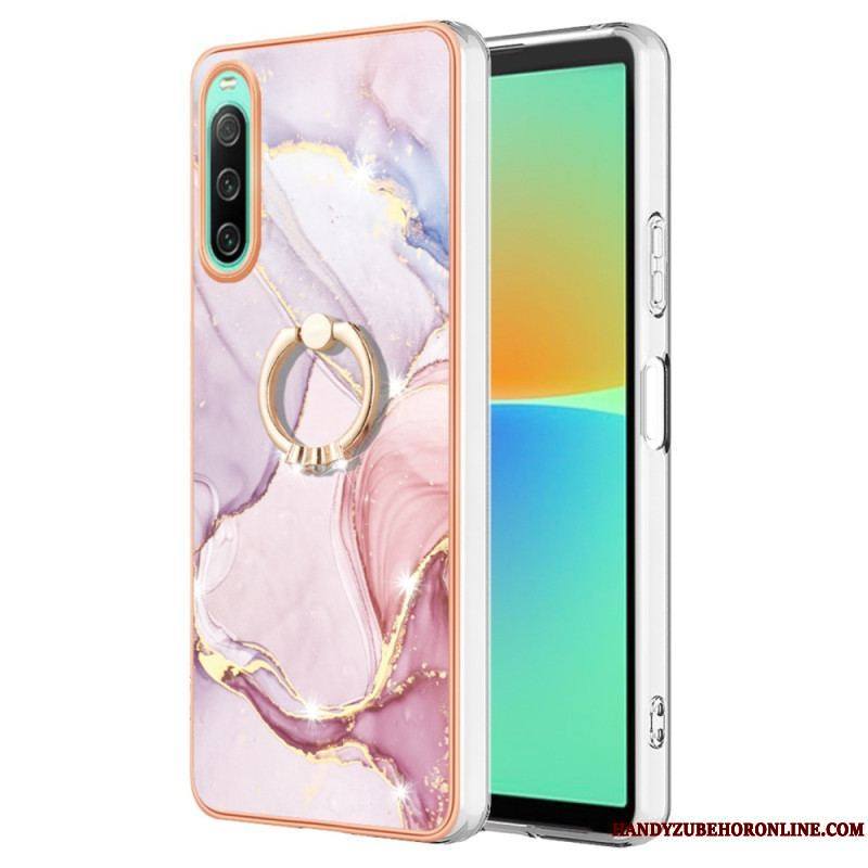 Coque Sony Xperia 10 IV Marbre avec Anneau-Support