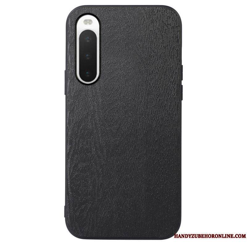 Coque Sony Xperia 10 IV Simili Cuir Texture Bois