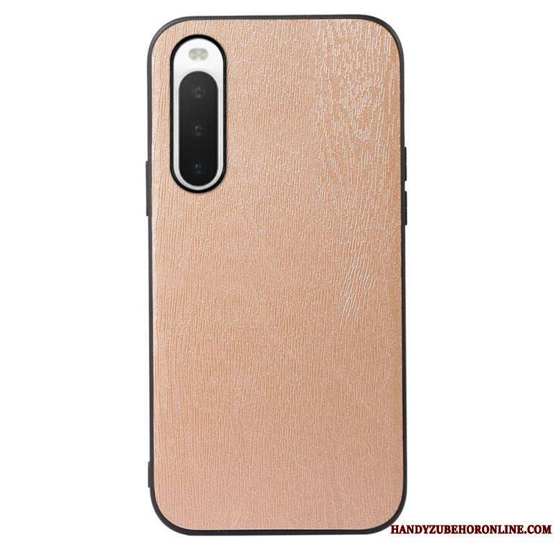 Coque Sony Xperia 10 IV Simili Cuir Texture Bois