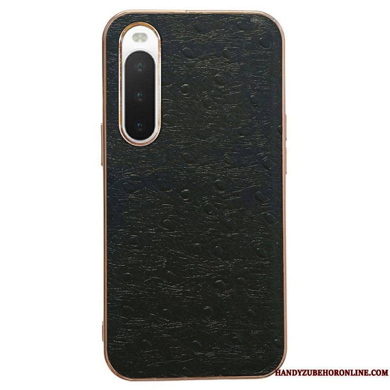 Coque Sony Xperia 10 IV Véritable Cuir Style Autruche