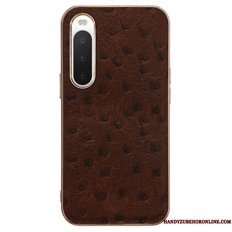 Coque Sony Xperia 10 IV Véritable Cuir Style Autruche