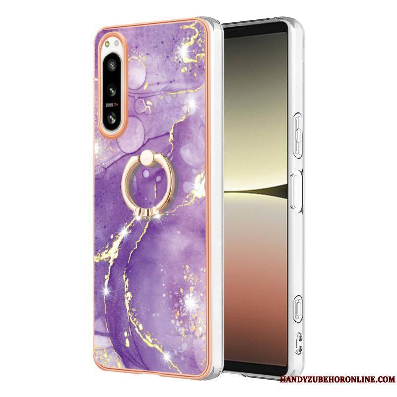 Coque Sony Xperia 5 IV Marbre avec Anneau-Support