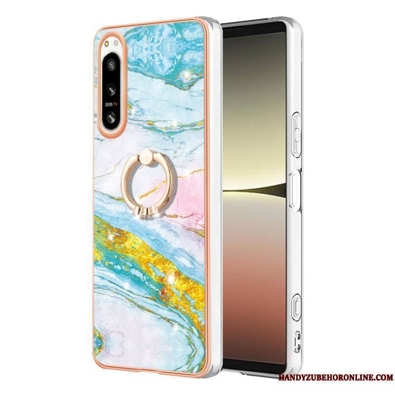 Coque Sony Xperia 5 IV Marbre avec Anneau-Support
