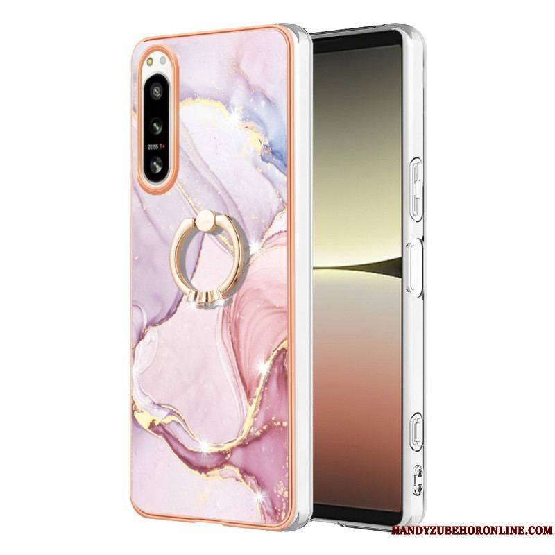 Coque Sony Xperia 5 IV Marbre avec Anneau-Support