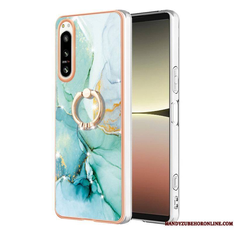 Coque Sony Xperia 5 IV Marbre avec Anneau-Support