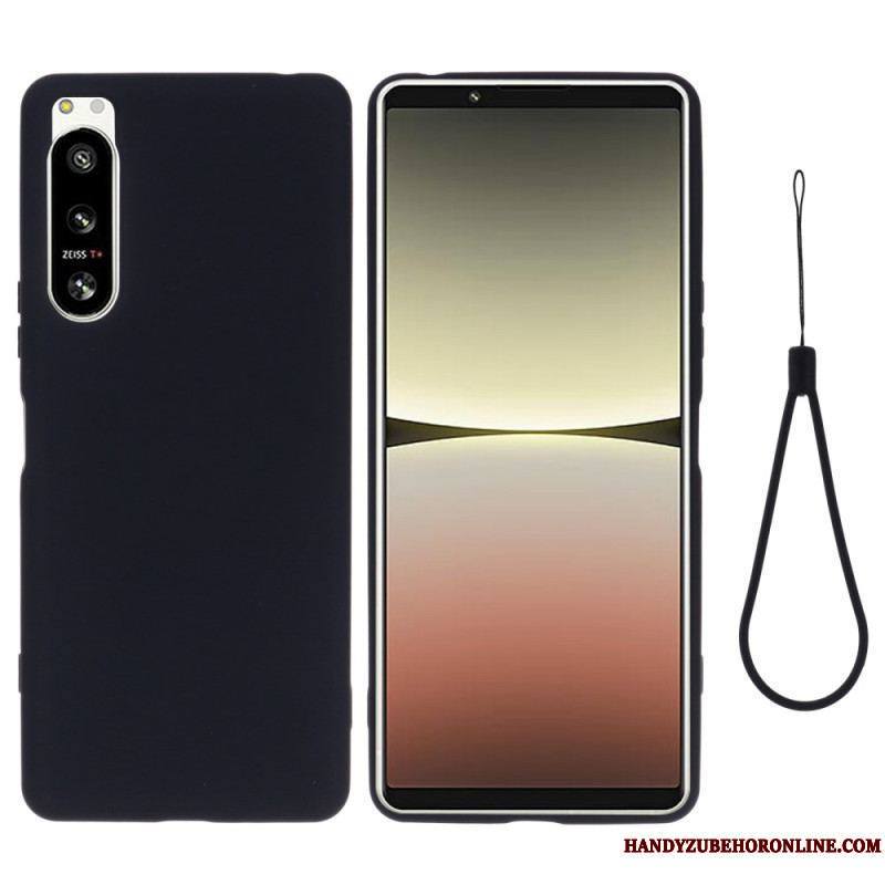 Coque Sony Xperia 5 IV Silicone Liquide à Lanière