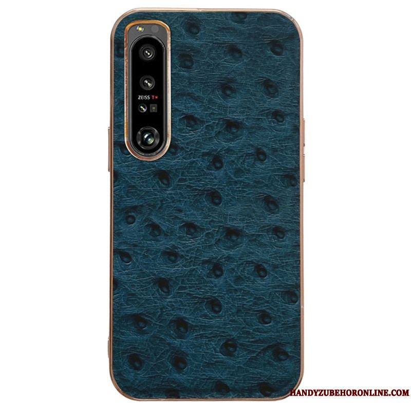Coque Sony Xperia 5 IV Véritable Cuir Style Autruche