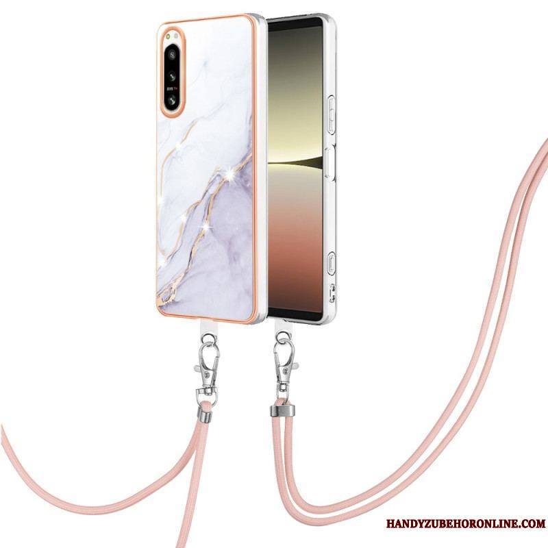 Coque Sony Xperia 5 IV à Cordon Marbre