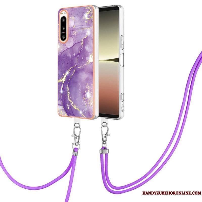 Coque Sony Xperia 5 IV à Cordon Marbre