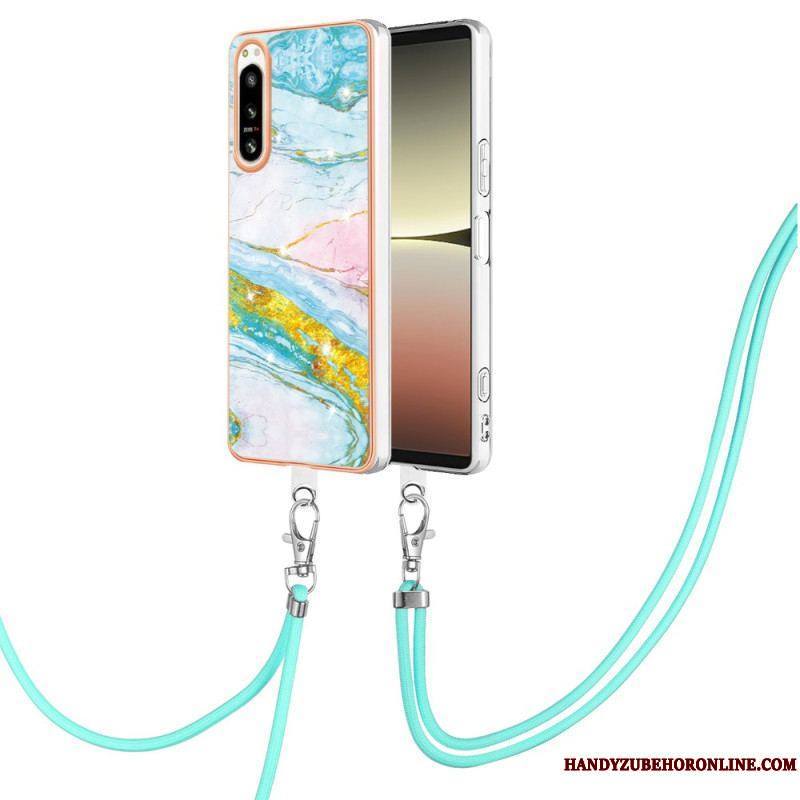 Coque Sony Xperia 5 IV à Cordon Marbre