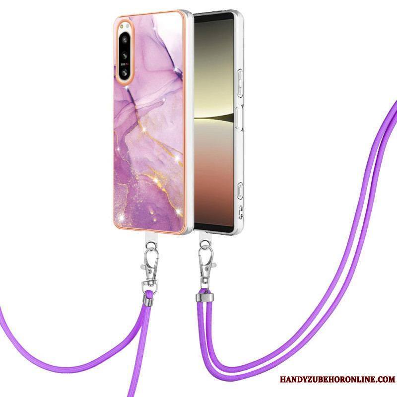 Coque Sony Xperia 5 IV à Cordon Marbre