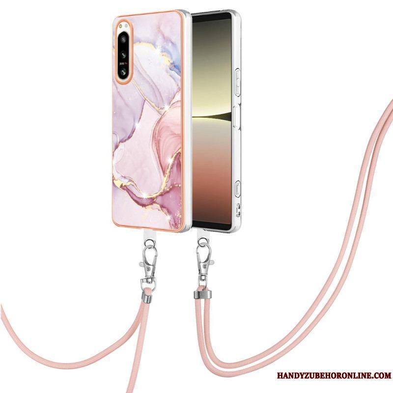 Coque Sony Xperia 5 IV à Cordon Marbre