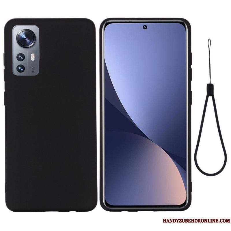 Coque  Xiaomi 12 / 12X  Silicone Liquide Avec Lanière