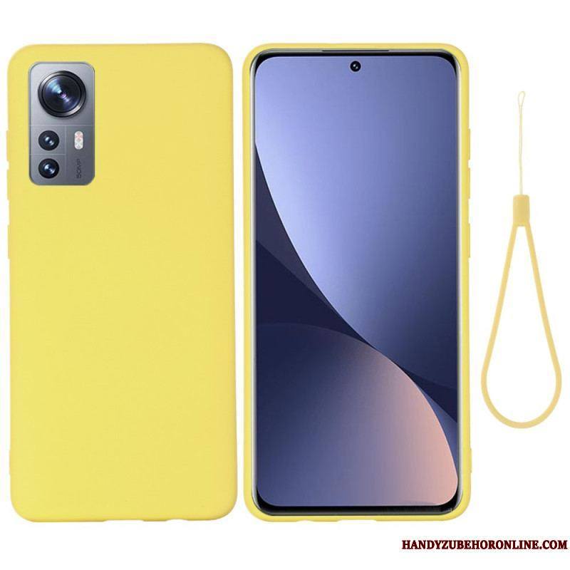 Coque  Xiaomi 12 / 12X  Silicone Liquide Avec Lanière