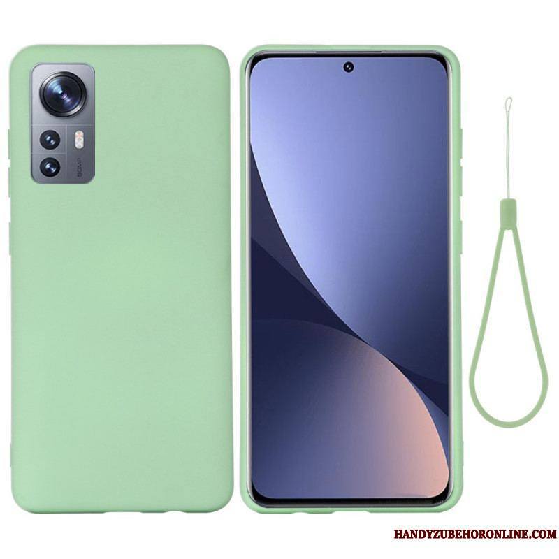 Coque  Xiaomi 12 / 12X  Silicone Liquide Avec Lanière